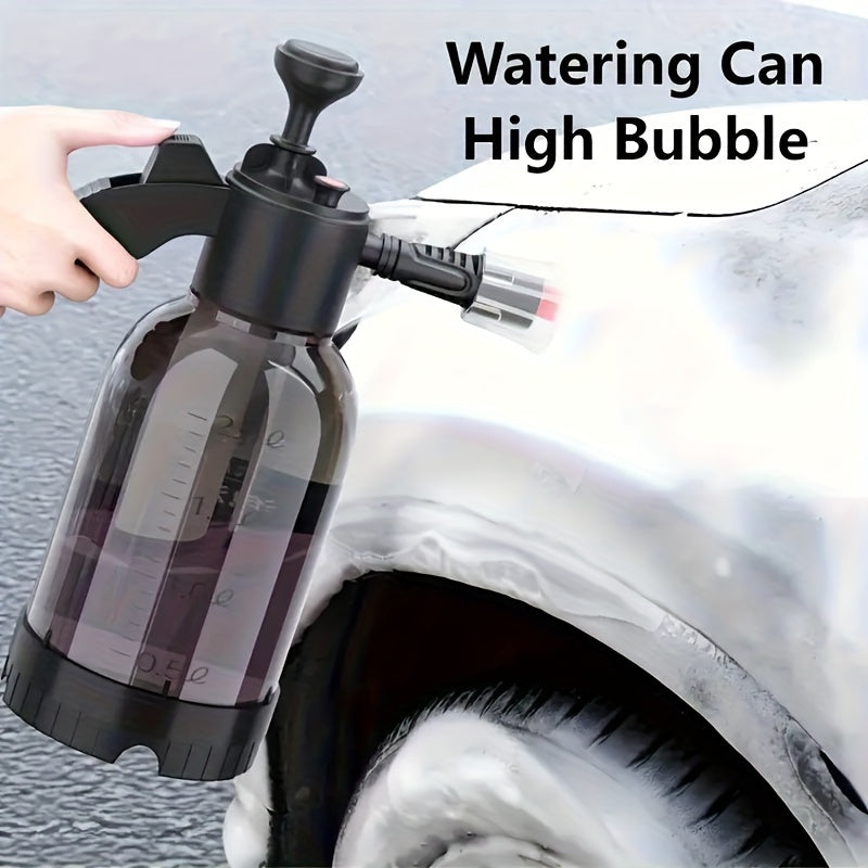 1pc Hand-Held Foam Sprayer Watering Can - Plastic Air Pressure Car Wash and Disinfection Spray Bottle with 60° Wide Fan Spray and High Bubble Output