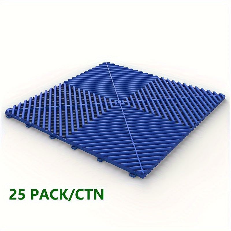 25 Pack Garage Floor Mats Car Wash Room Floor Mat Multi Function Car Beauty Plastic Splicing Grille Tiles