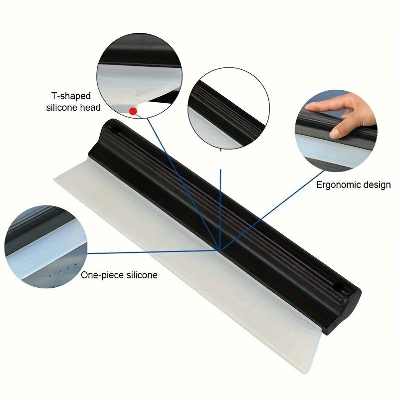Silicone Car Wash Squeegee - Gentle on Paint, Windshield & Window Cleaner Tool