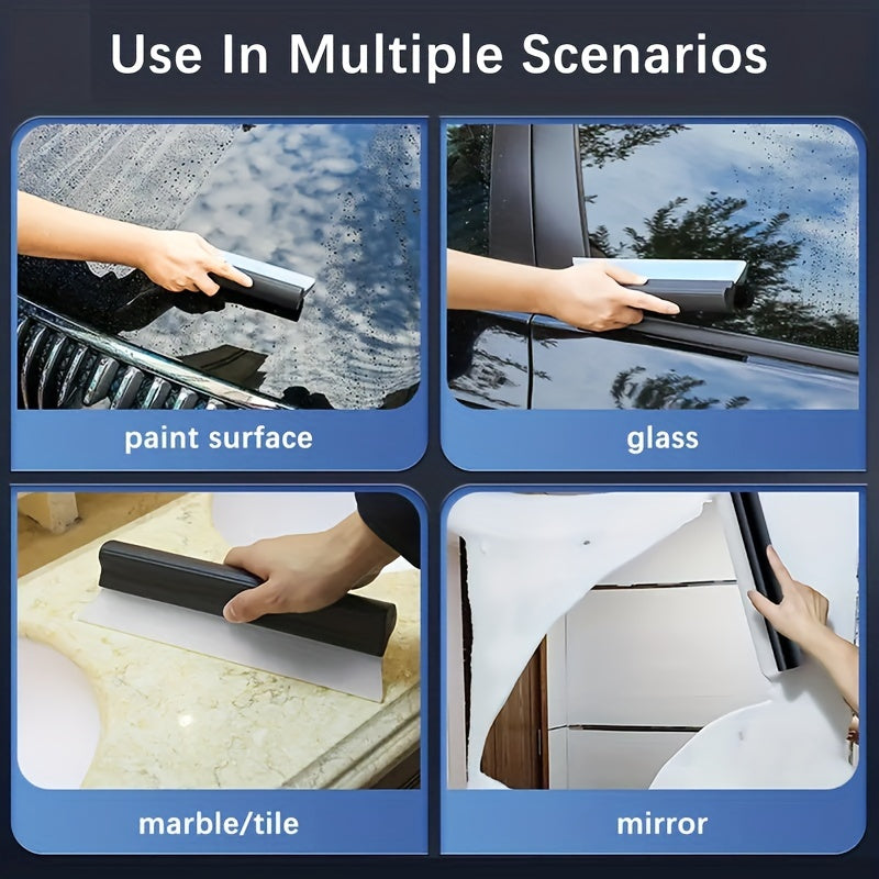 Silicone Car Wash Squeegee - Gentle on Paint, Windshield & Window Cleaner Tool