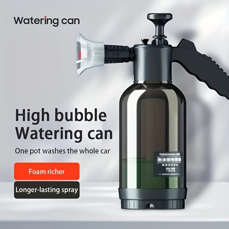 1pc Hand-Held Foam Sprayer Watering Can - Plastic Air Pressure Car Wash and Disinfection Spray Bottle with 60° Wide Fan Spray and High Bubble Output