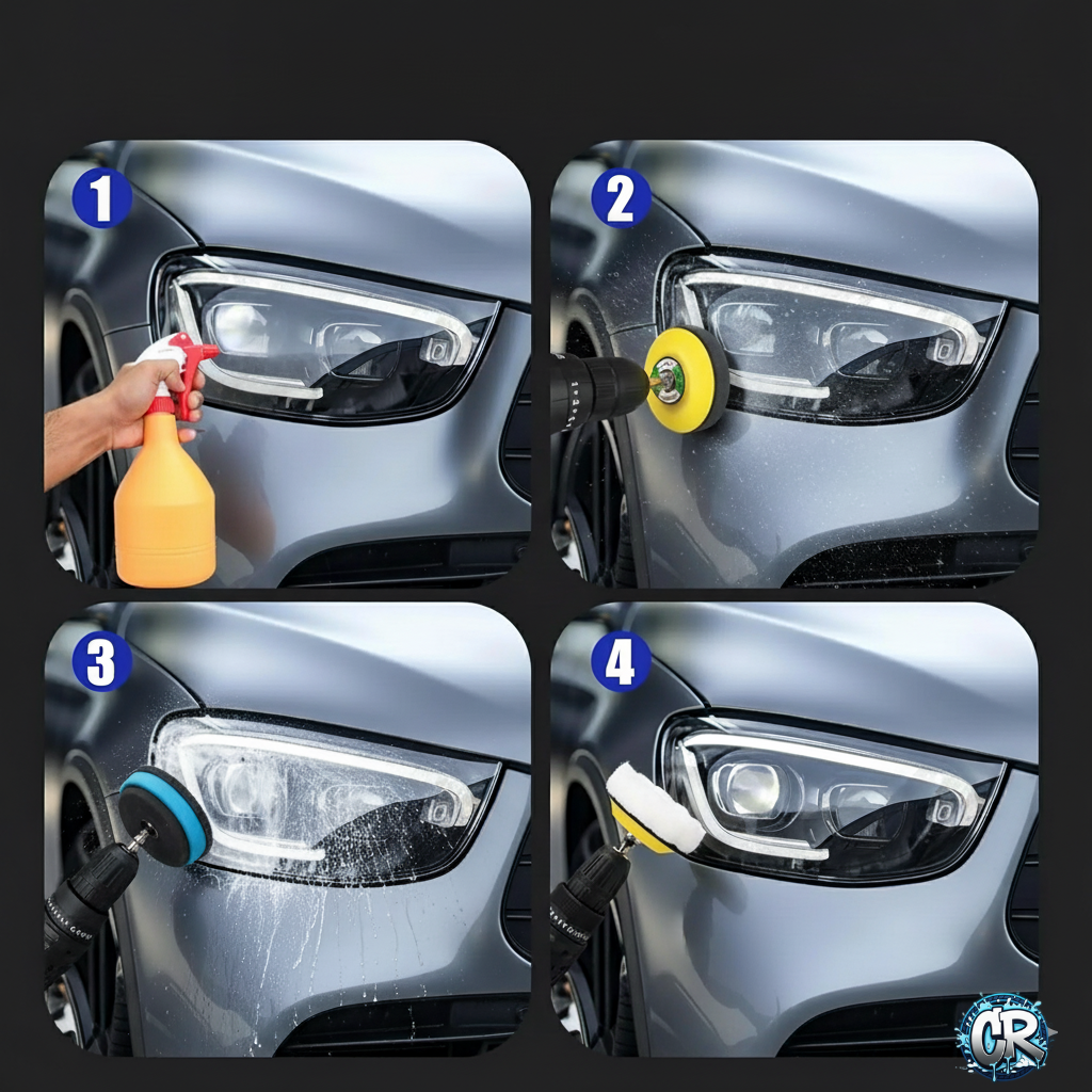 Kit de Pulido y Lijado para Taladro CleanRide 3” (136 Piezas) | Pulido Automotriz, Faros y Madera