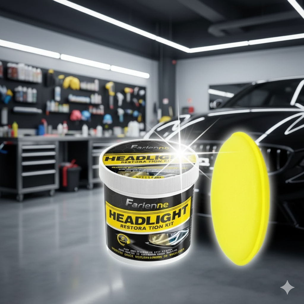 Kit Universal de Restauración de Faros de 140 ml - Pasta para pulir faros de coche -Elimina la oxidación, restaura la claridad, aplicación fácil