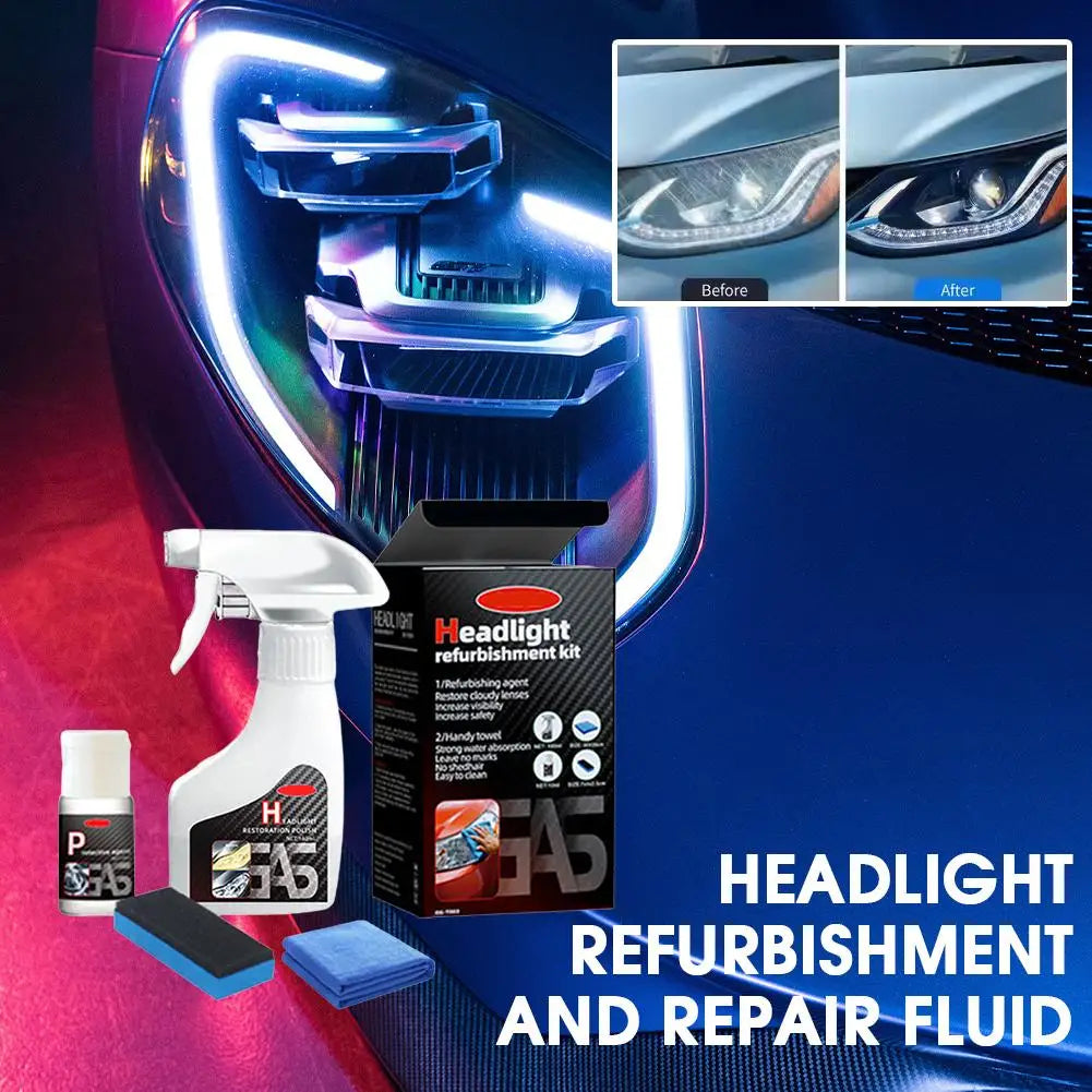Headlight Restoration Kit - Car lights Polisher & Repair Kit with Polishing Paste - Refurbishes Yellowed Headlights