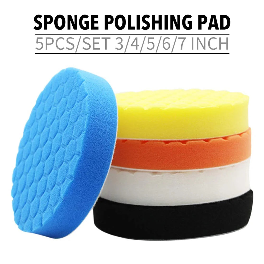 3/4/5/6/7inch Car Polishing Pad Kit Set Self-Adhesive Buffing Waxing Sponge Wool Wheel Polishing Pad For Car Polisher Drill