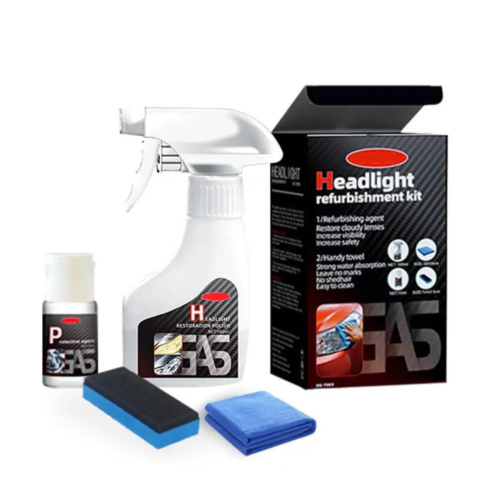 Headlight Restoration Kit - Car lights Polisher & Repair Kit with Polishing Paste - Refurbishes Yellowed Headlights