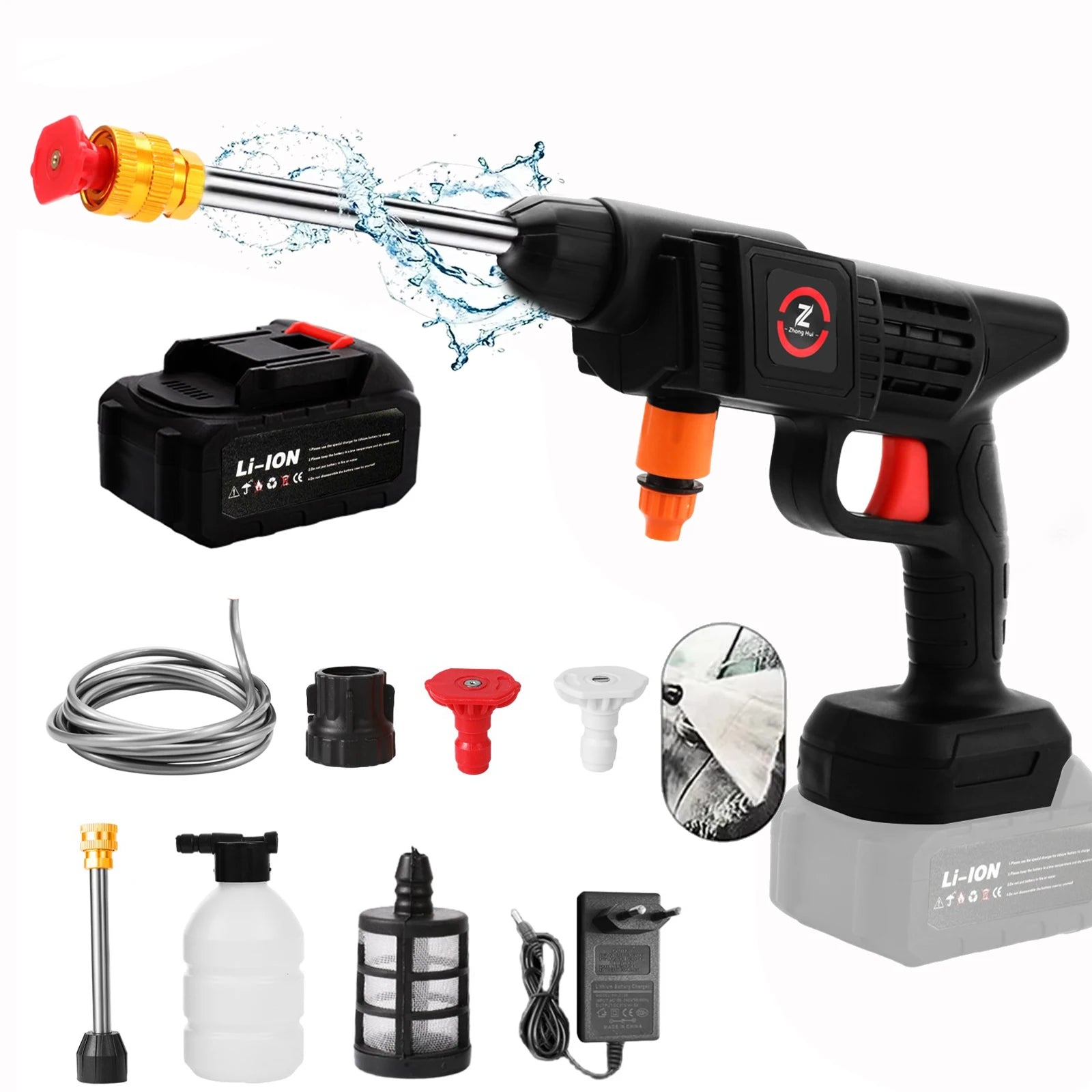 50Bar Cordless High Pressure Cleaner Washer Spray Water Gun Car Wash Pressure Water Cleaning Machine for Makita 21V Battery