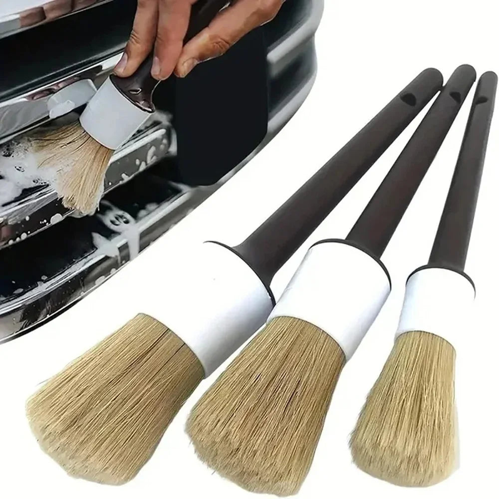3PCS Ultra-Soft Car Detailing Brush Car Detailing Brush Set Auto Detail Tool Dashboard Cleaning Brush Seat Leather cleaning Tool