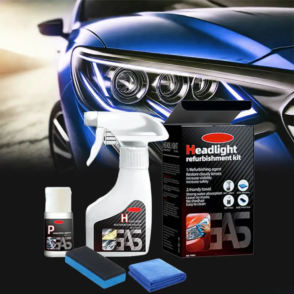 Headlight Restoration Kit - Car lights Polisher & Repair Kit with Polishing Paste - Refurbishes Yellowed Headlights