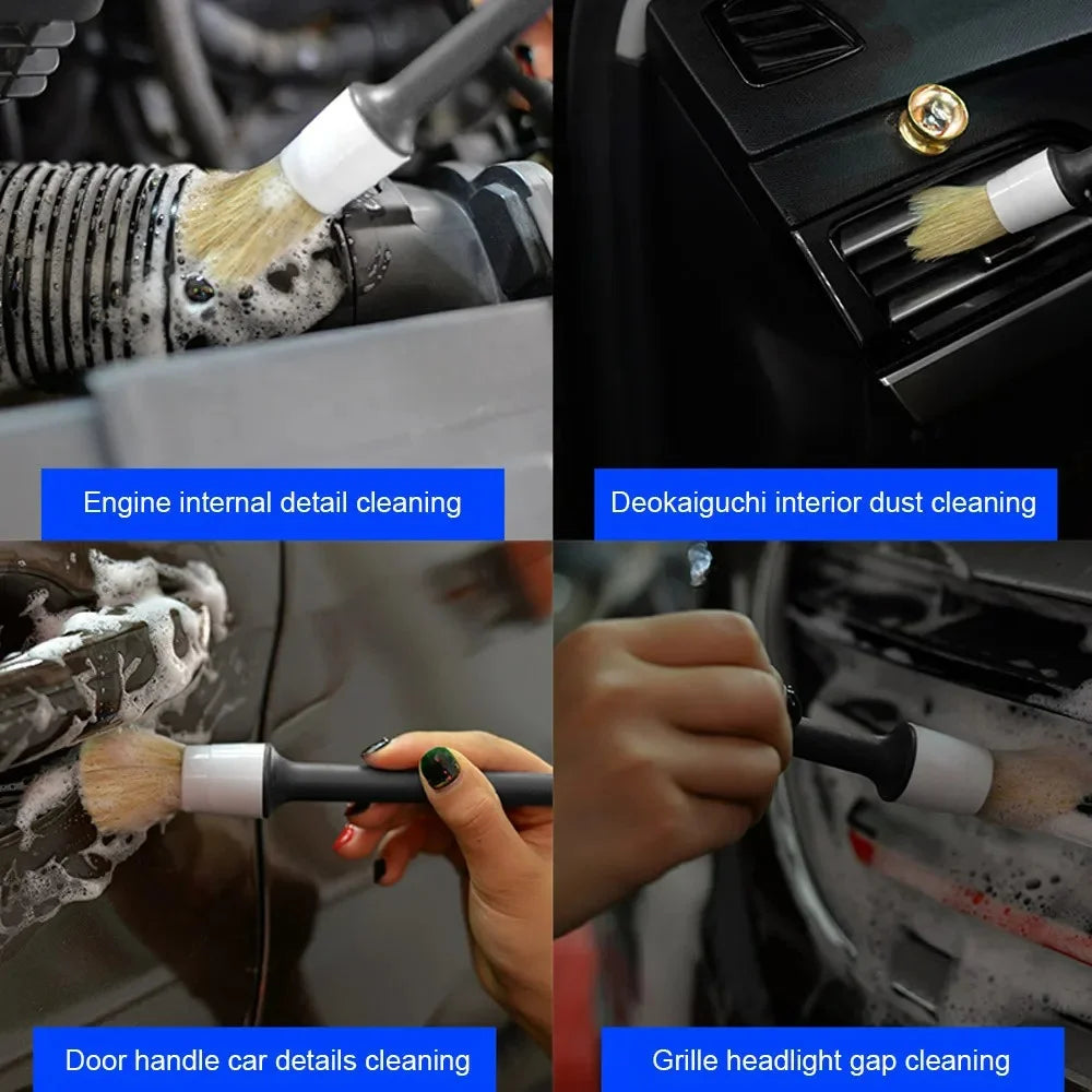 3PCS Ultra-Soft Car Detailing Brush Car Detailing Brush Set Auto Detail Tool Dashboard Cleaning Brush Seat Leather cleaning Tool