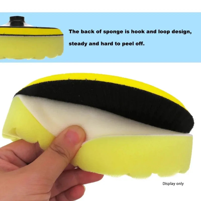 Car Polishing Pad Kit 5/6/7-Inch Self-Adhesive Buffing Wheels,Car Detailing Waxing Sponge Pads, Auto Care Cleaning Tools