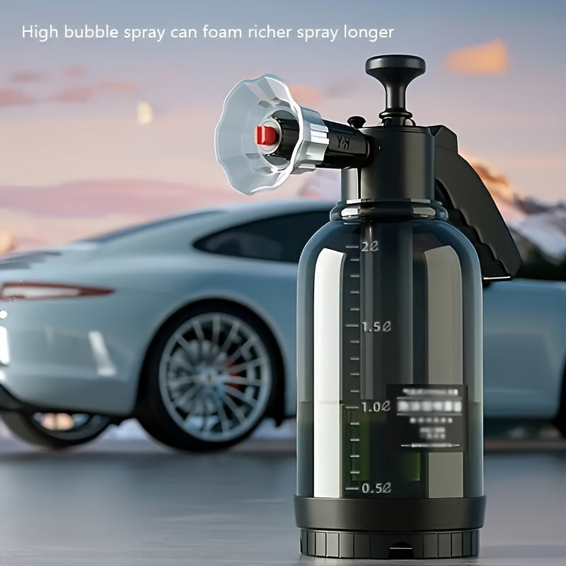 1pc Hand-Held Foam Sprayer Watering Can - Plastic Air Pressure Car Wash and Disinfection Spray Bottle with 60° Wide Fan Spray and High Bubble Output