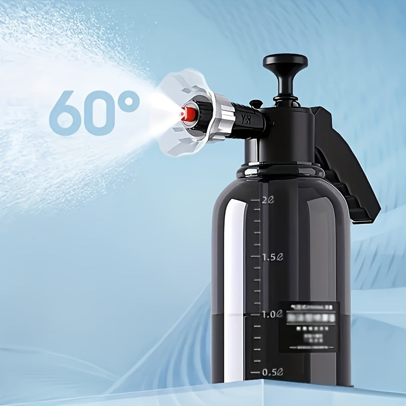 1pc Hand-Held Foam Sprayer Watering Can - Plastic Air Pressure Car Wash and Disinfection Spray Bottle with 60° Wide Fan Spray and High Bubble Output